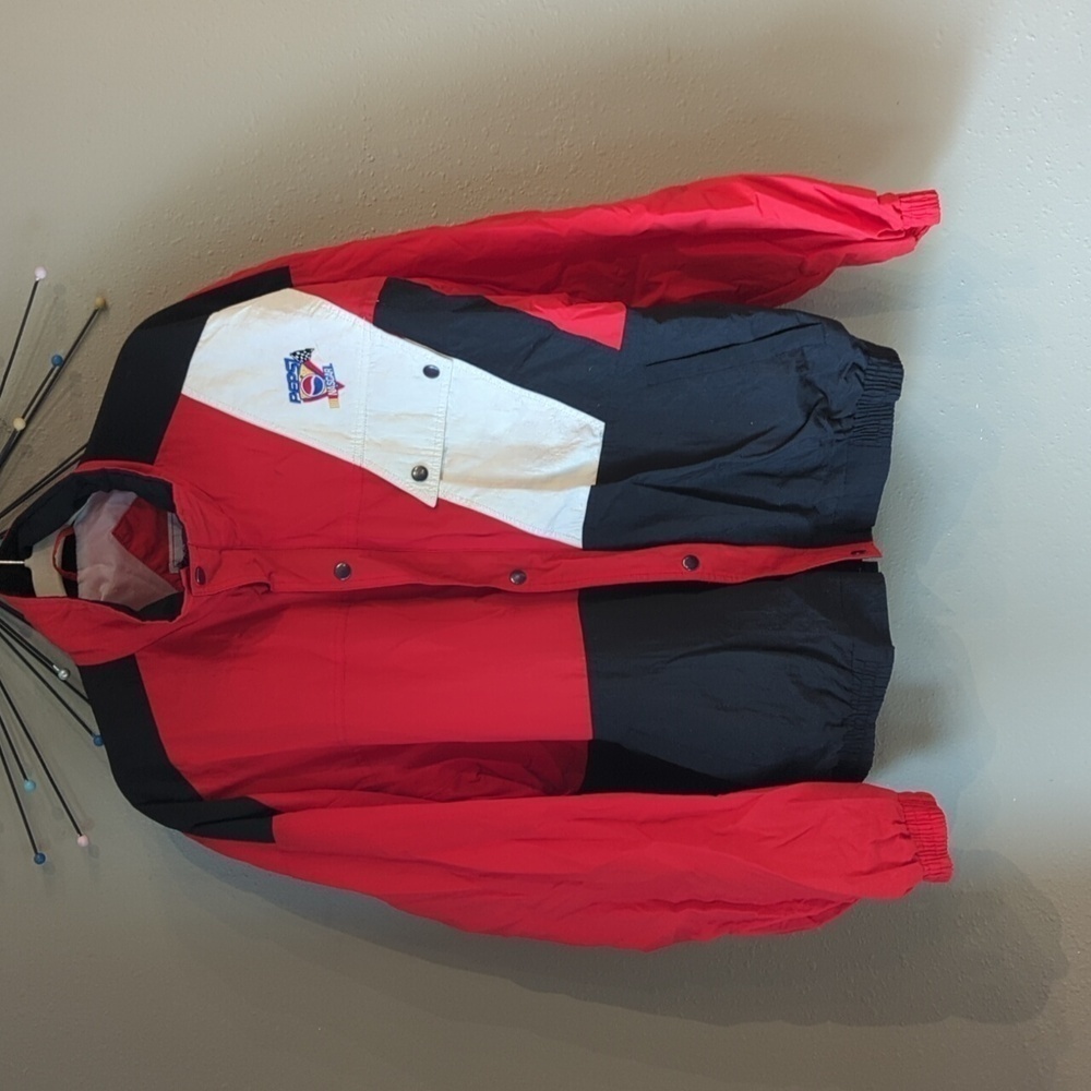 Y2K Norman Todd Classic Vintage Nascar Pepsi Jacket XL Red Black White Pockets